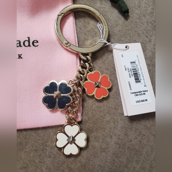 Kate Spade Red White Blue Key Chain/ purse charm - Picture 1 of 5